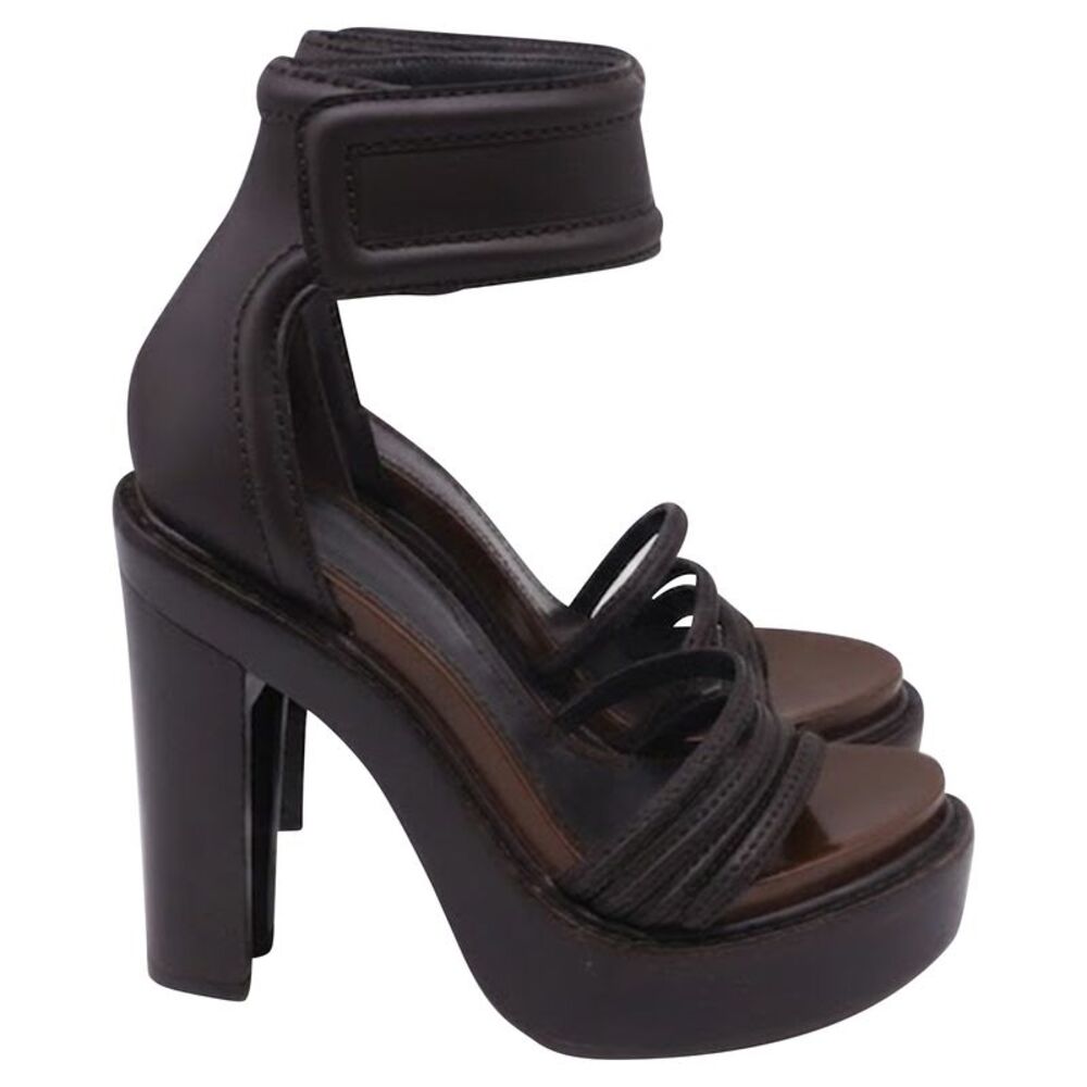 Givenchy Strappy Ankle Strap Platform Sandals in Brown Leather